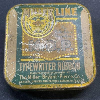 Vintage miller line Typewriter Ribbon Tin
