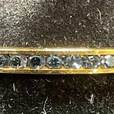 Gold Tone Blue Crystal Infinity Band Ring
