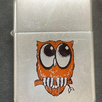 Vintage Storm King Silver Tone Owl Lighter
