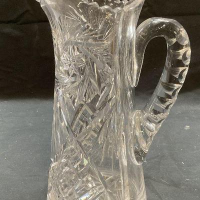 Vintage Heavy Cut Crystal Pitcher
