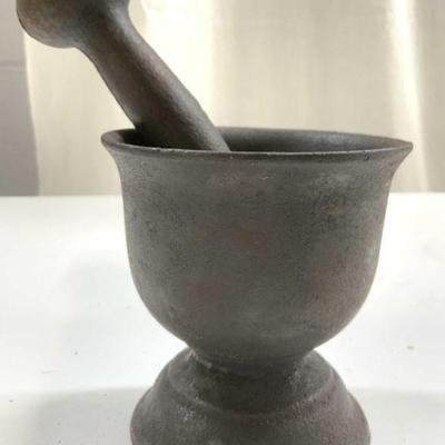 Antique Set Wrought Iron Mortar & Pestle

