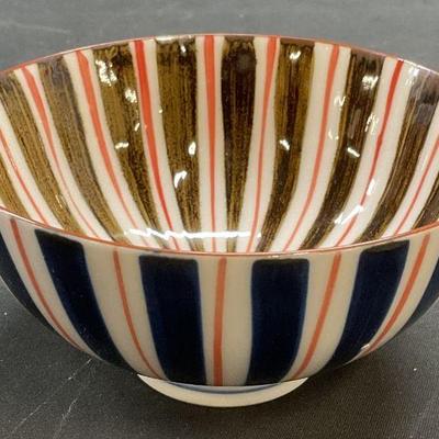 Sgn Asian Mino Ware Tokusa Porcelain Rice Bowl
