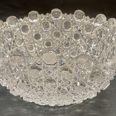 Antq ABP Hand Cut Glass Square Bowl
