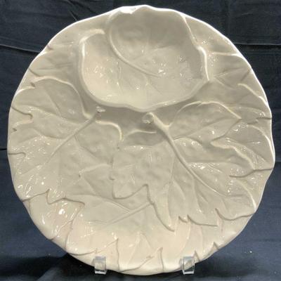 SHI Porcelain Leaf Hors Doeuvres & Dip Dish
