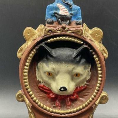 Vintage Cat & Mouse Painted Iron Mechanical Bank
