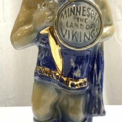 JIM BEAM Minnesota Land Of Vikings Ceramic Decanter
