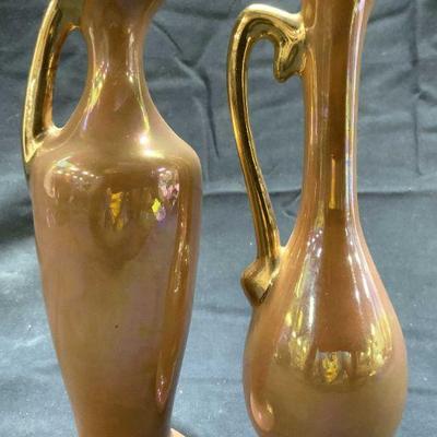 Lot 2 Assorted Porcelain Ewers W Gilt Rims
