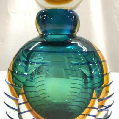 FIFTH AVENUE CRYSTAL Art Glass Decanter W Stopper
