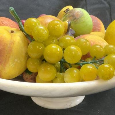 Marble Fruit Bowl & Stone Fruit
