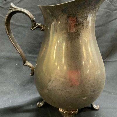 ISC CO Silver Plate Vntg Pitcher W Feet
