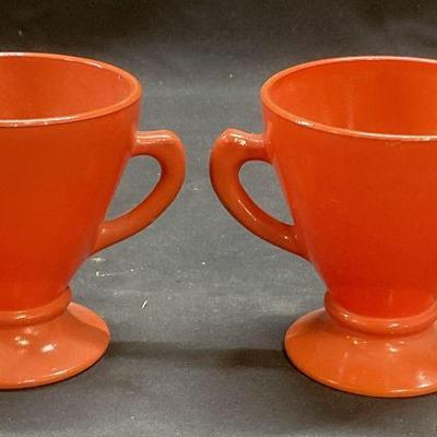 Set MCM Vtg Pink Glass Creamer & Sugar Bowl
