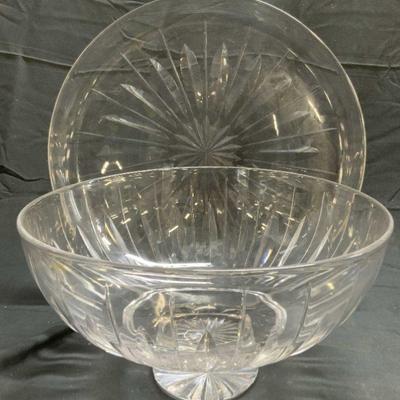 STUART ENGLAND Cut Crystal Bowl & Serv Dish
