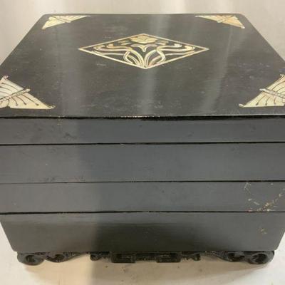 Vintage Multi Tier Asian Lacquered Box
