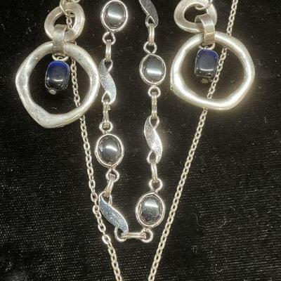 Lot 3 Van Dell Sterling Silver Bracelet, More
