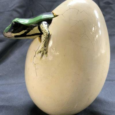 R MIRANDA Signed Cracked Egg Baby Frog MEXICO
