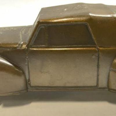Vtg Lincoln Continental Gilt Metal Die Cast Car
