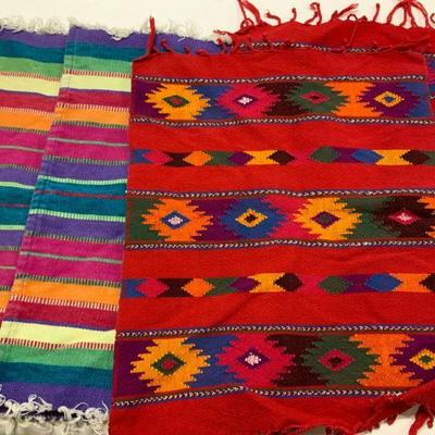 2 Pairs Table Placemats, Stripe + Southwestern

