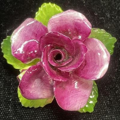 Jon Anton China Flower Brooch, England
