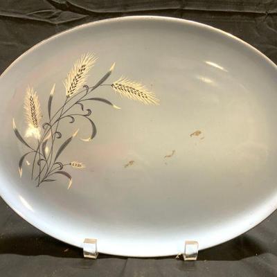 Oval Porcelain Serving Dish Wheat Plate
