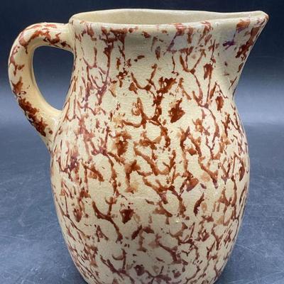 Vintage Spongeware Pottery Pitcher
