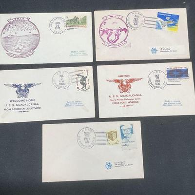 5 Vintage US Navy Guadalcanal Covers/Stamps
