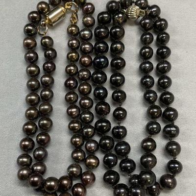 Lot 2 Vtg Costume Tahitian Pearl Necklaces
