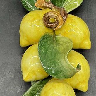 Artist Signed Lemon Figural Pottery Wall Hanging
