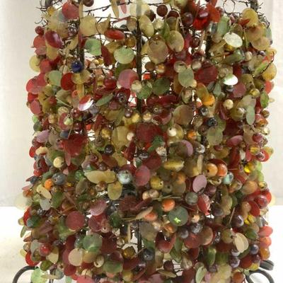 Vintage Beaded, Wire, & Metal Lamp
