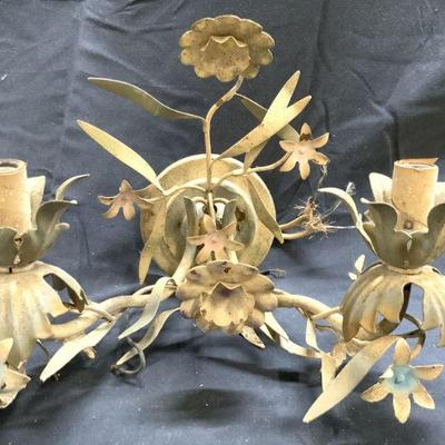 Two Arm Vintage Metal Wall Sconce ITALY

