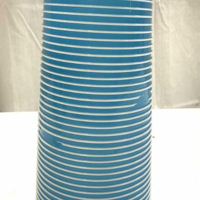 MVG Signed Art Glass Vase W Striped Detail
