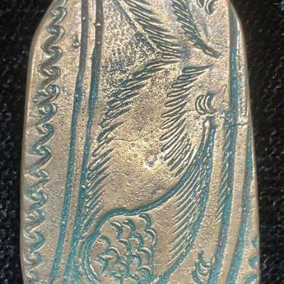 AFW Gold Tone Etched Pendant Necklace
