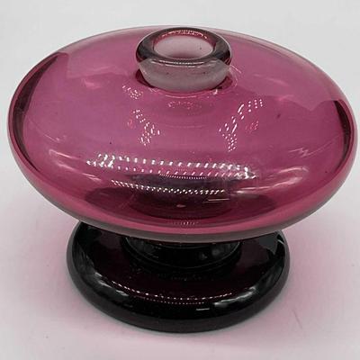 Vintage Artist Signed Pink Art Glass Vessel
