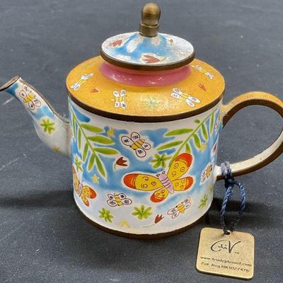 2003 Trade Plus Aid Enamel Teapot Figural
