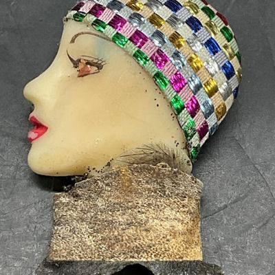 Vintage Art Deco Style Female Bust Brooch
