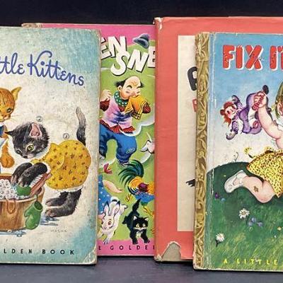 Lot 4 Vintage Illustrated Childrens Books, 1942+

