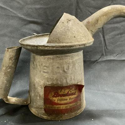 BROOKINS Vntg Galvanized Oil Dispenser
