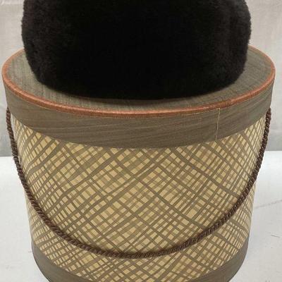 Vtg Saks Fifth Ave US Sheared Faux Fur Pill Box Hat

