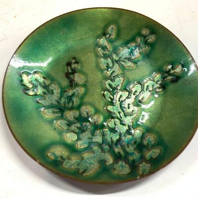 KETURA CRAFTS Vintage Enameled Plate Green
