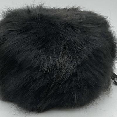 Vintage Black Faux Fur Hand Muff
