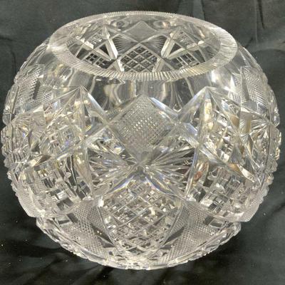 American Brilliant Cut Crystal Spherical Vase
