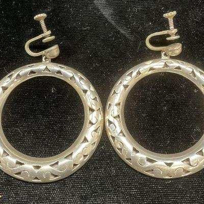 Vintage Signed Sterling Silver Earrings, Mexico
