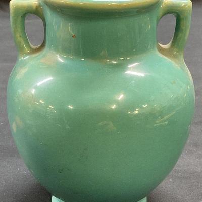 Vintage Turquoise Blue Ceramic Urn Vase
