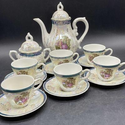 Set 14 JAYS Demitasse Lusterware Tea Service
