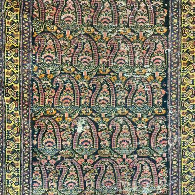 Vintage Handmade Sarouk Runner Carpet
