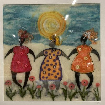 Signed Ann Elizabeth Larczak Three Women Collage
