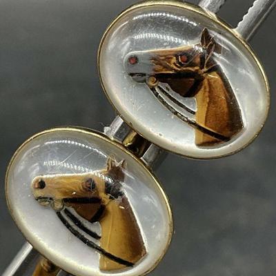 SWANK 10K RGP Horse Head Cuff Links
