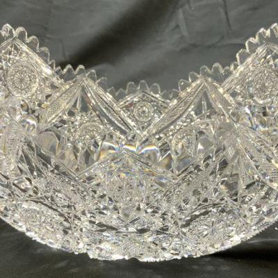 American Brilliant Cut Crystal Toothed Rim Vessel
