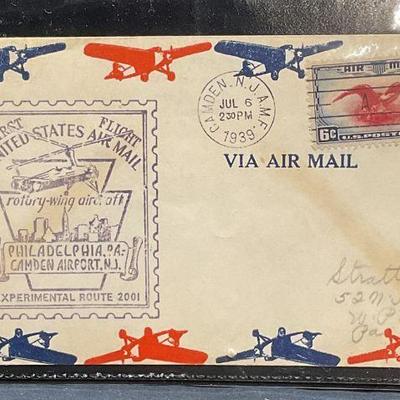 1939 Rotary Wing Experimental Flight Cover, Stamp
