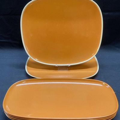 Set 6 Vtg Pier 1 Orange Melamine Platters
