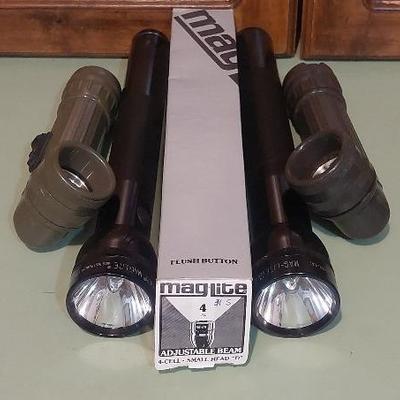 Two Large 4 Cell Mag Lights & Others 
